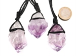 Amethyst Kristallspitze am Baumwollband