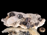 Cleiophan und Bleiglanz auf Bergkristall