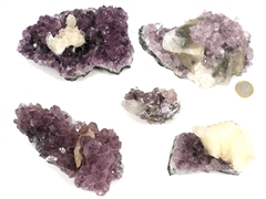 Amethyst Drusenstücke mit Calcit - 1 kg