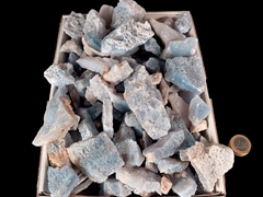 blauer Chalcedon Rohsteine Kristallisiert Lot