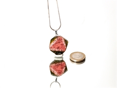 Turmalin mit rotem Dreieck - 925 Silber Anhänger