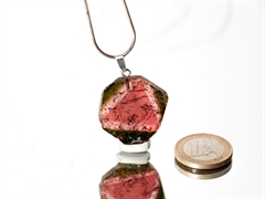 Turmalin mit rotem Dreieck - 925 Silber Anhänger