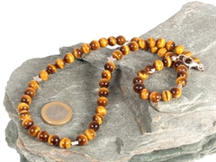 Tigeraugekette mit Silbercharms