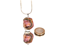 Wassermelonen-Turmalin Anhänger - 925 Silber