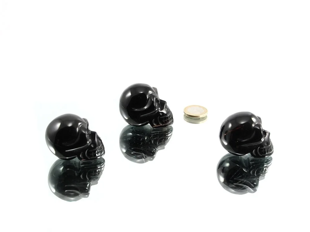 Sheen obsidian crystal skull mini, 1 piece