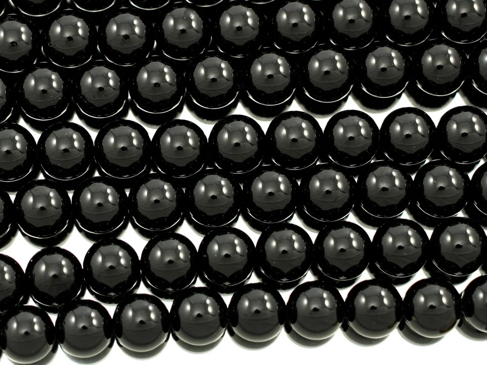 Turmalin schwarz 10 mm Kugelkettenstrang
