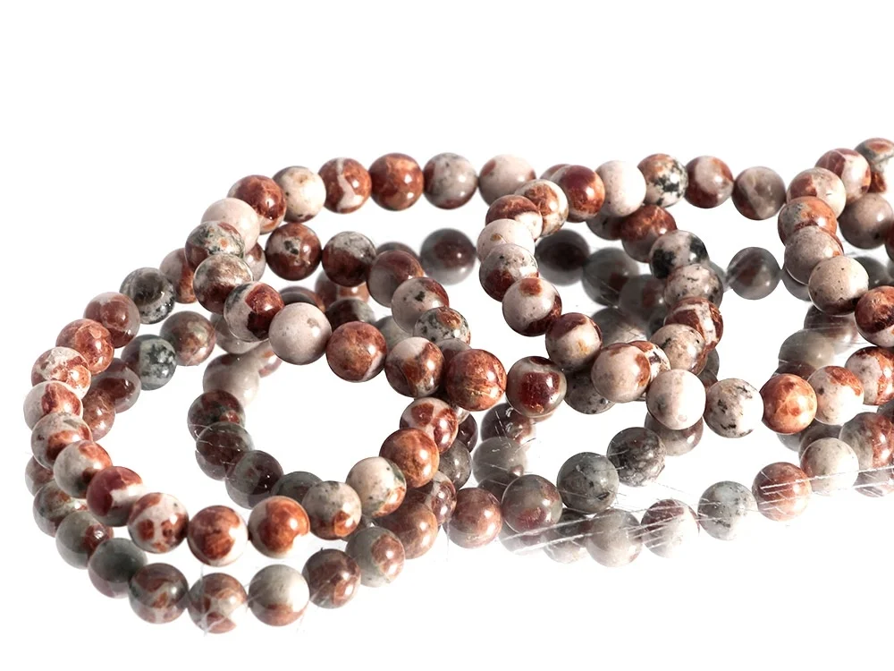 Granat in Wollastonit Kugelarmband 8 mm