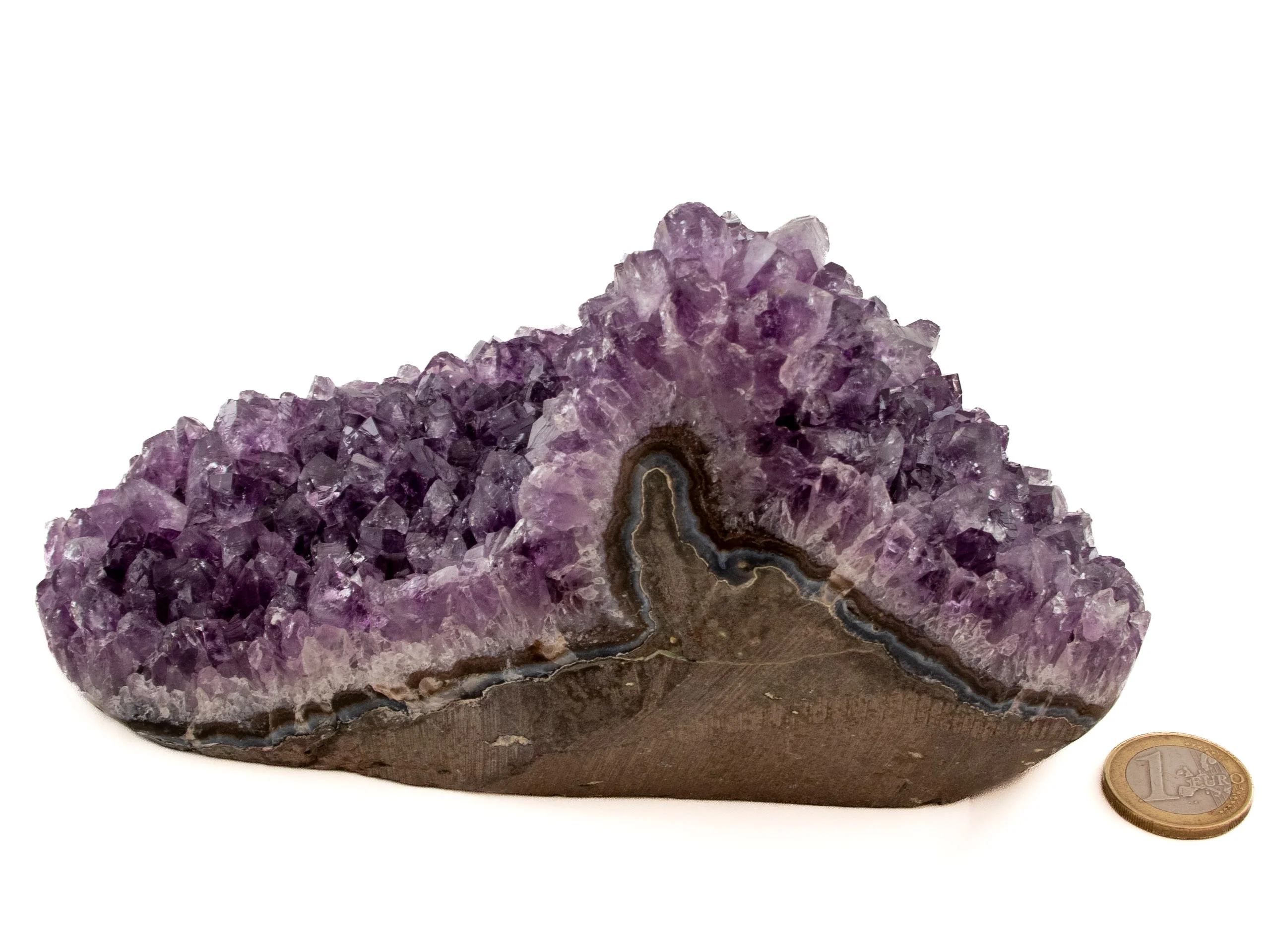 Amethystdrusenstück mit poliertem Rand (Uruguay)