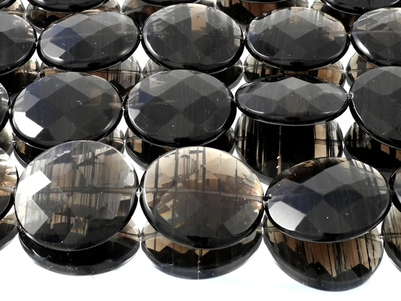 Lamellenobsidian facettierte Button XL Kettenstrang