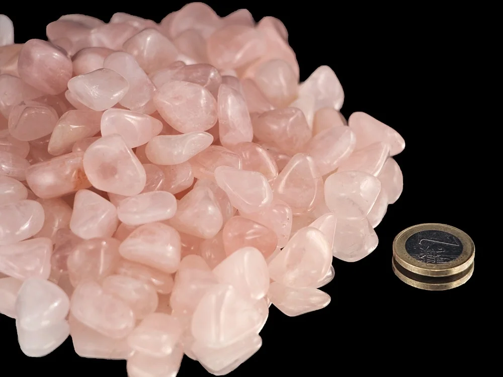 Rosenquarz kleine Trommelsteine 0,5 kg