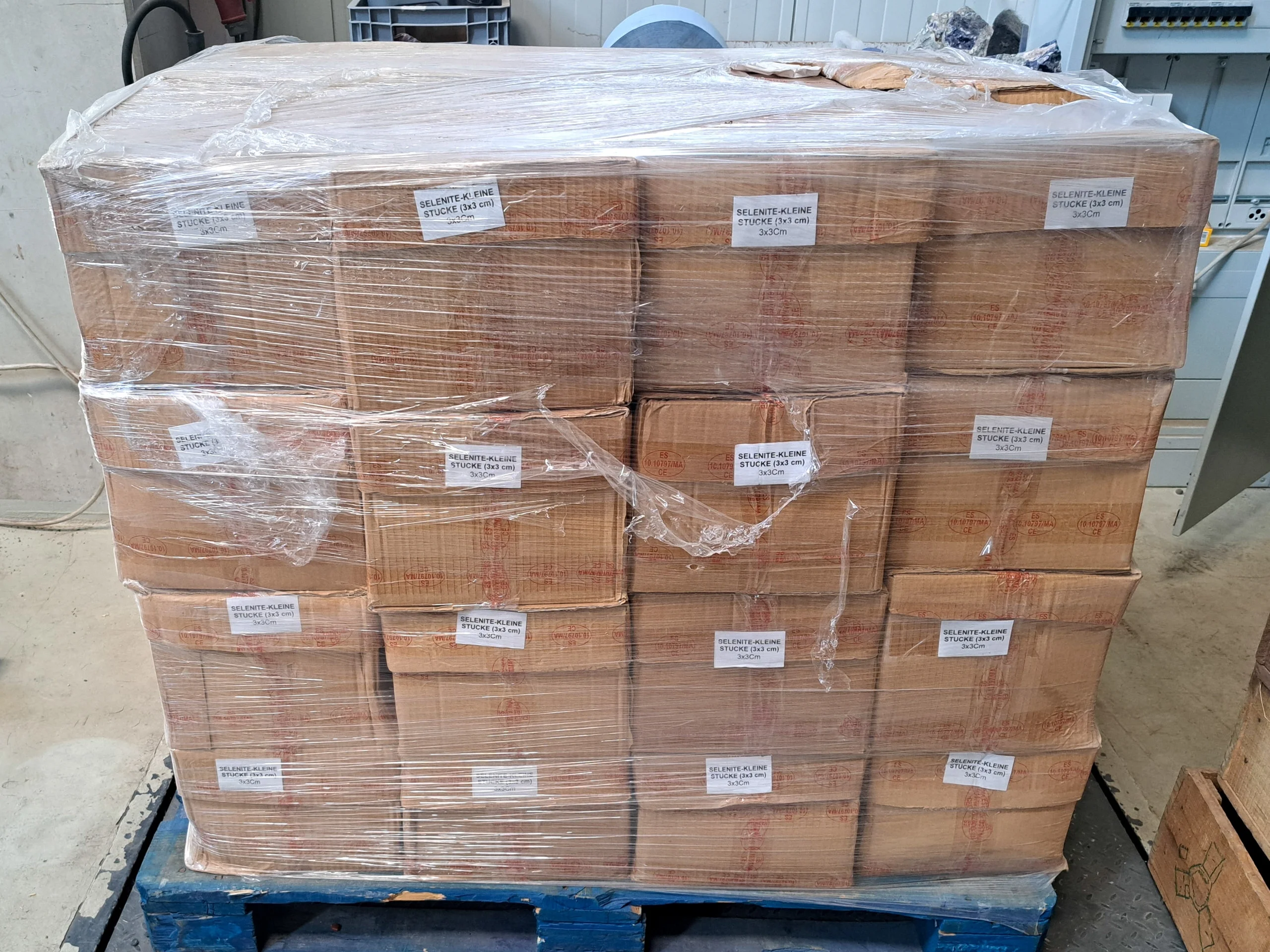 1 Palette Selenit kleine Rohsteine (500 kg)