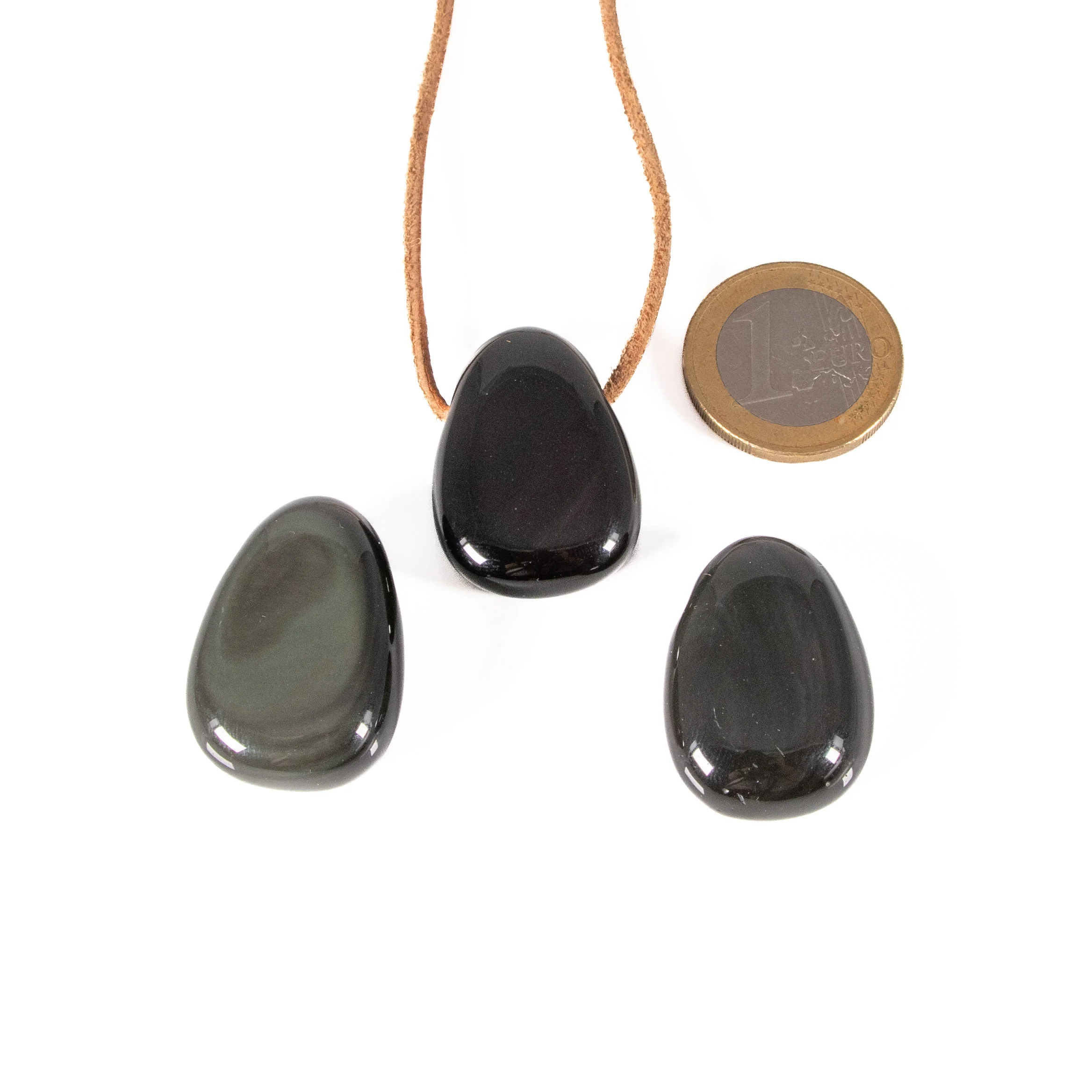 Rainbow obsidian teardrop pendant