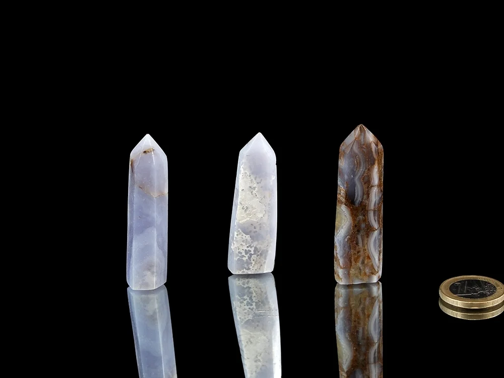 Chalcedon hellblau - blue Lace Agate - Kristallspitzen
