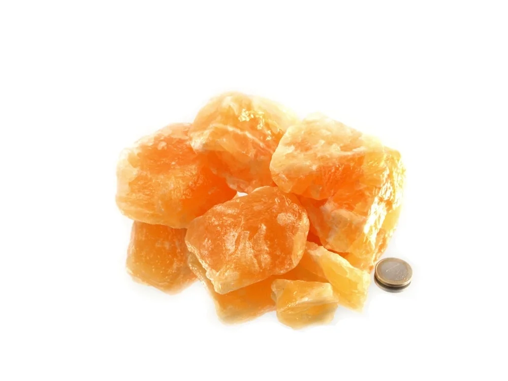Orangencalcit Extra Qual. Rohsteine - 1 kg