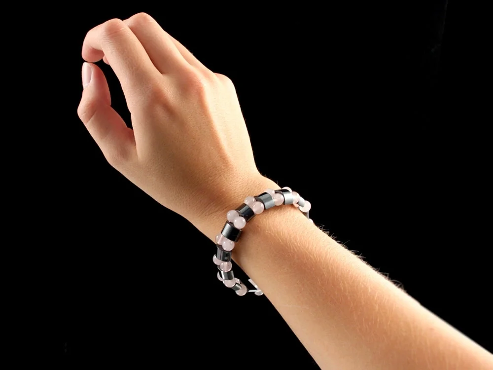 Hämatit - Rosenquarz Armband