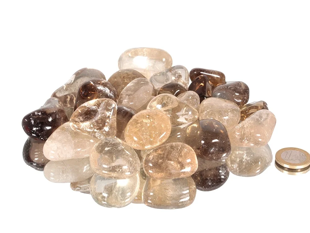 Natural citrine tumbled stones, B-grade, 0.25 kg