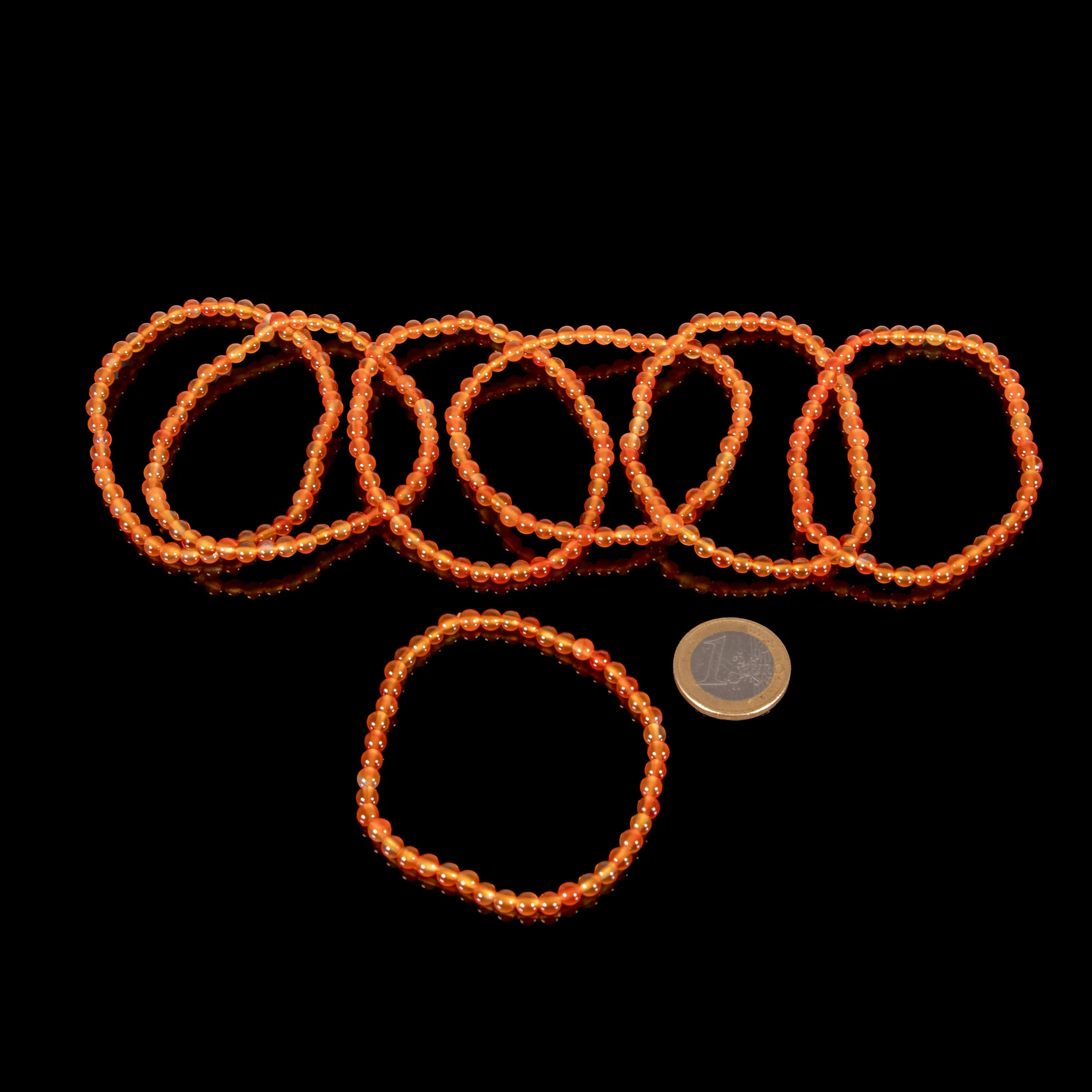 Carnelian bead bracelet, 4 mm