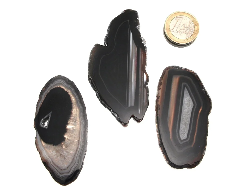 Achatscheiben schwarz klein - 1 Stück