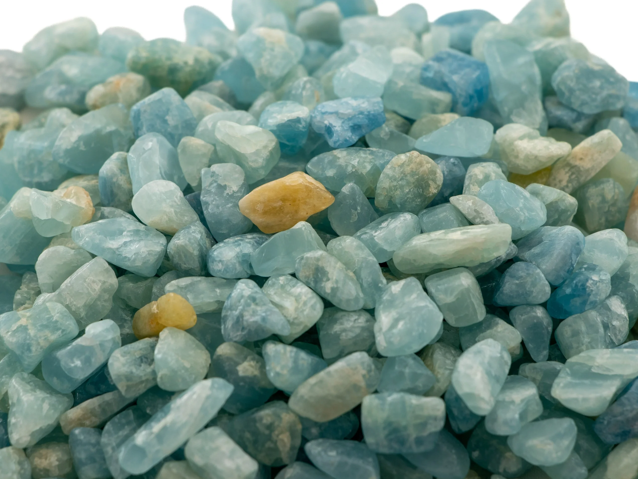 Aquamarin mini Trommelsteine - 0,5 kg