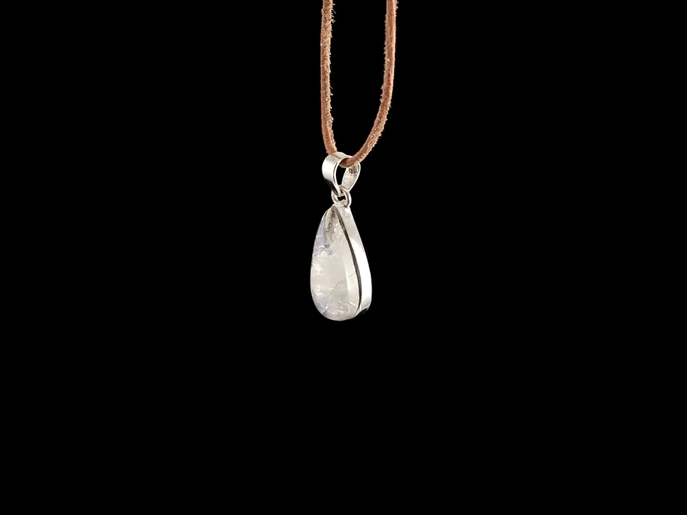 Regenbogenmondstein Anhänger 925 Silber