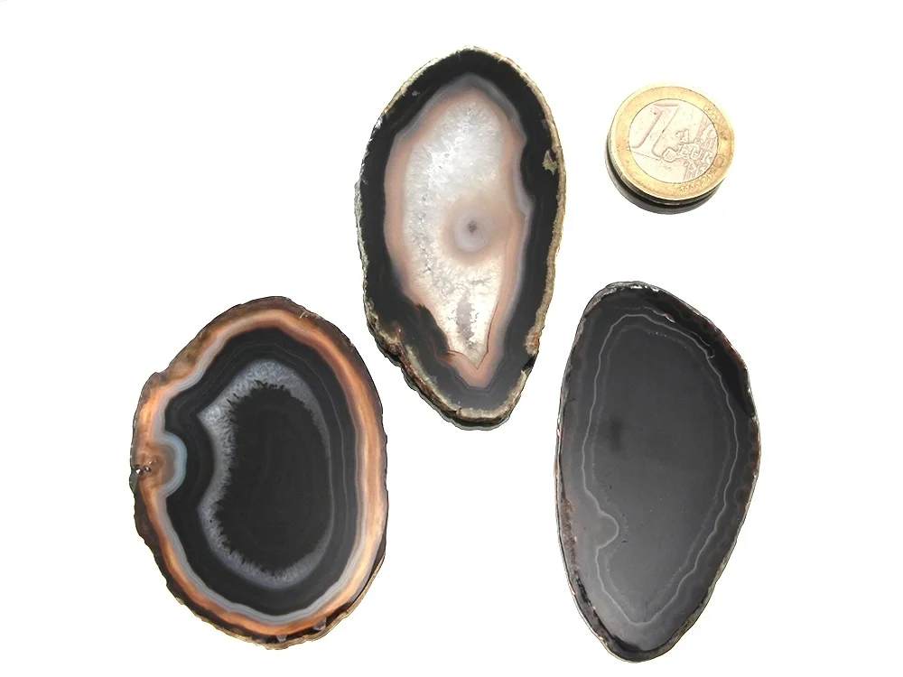 Achatscheiben schwarz klein - 1 Stück