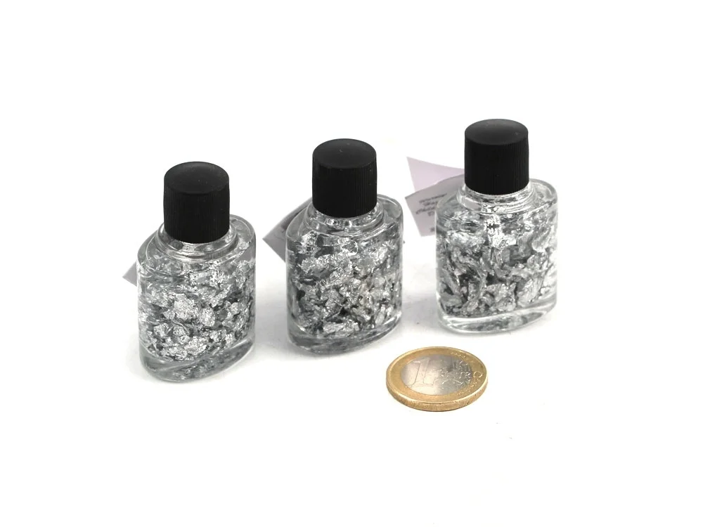 Silber - Silberfläschchen - Silberflocken - echtes Silber
