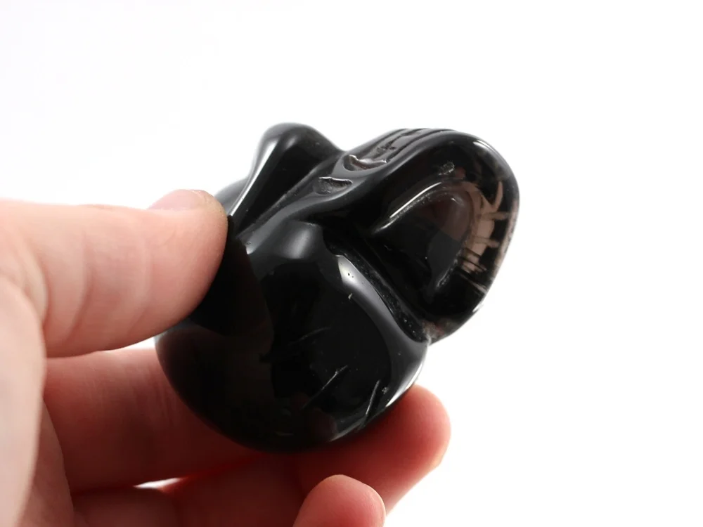 Sheen obsidian crystal skull mini, 1 piece