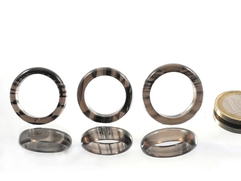 Lamellenobsidian Edelsteinring 50 Stück Set