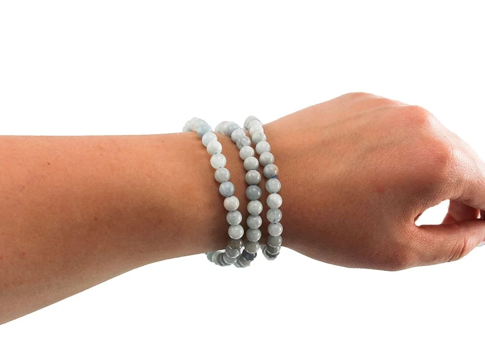 Aquamarin Kugelarmband 6 mm