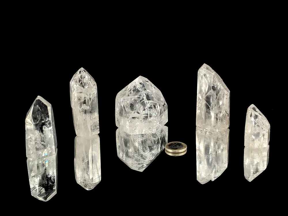 Cracked/crashed rock crystal points, 0.5 kg**