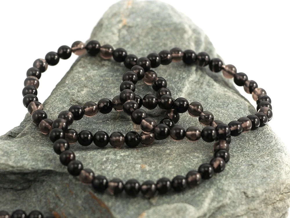 Lamellenobsidian Kugelarmband 6 mm
