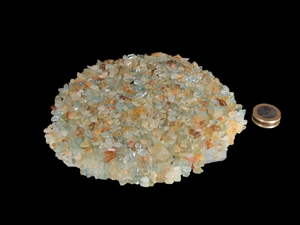 Aquamarin / Beryll micro Trommelsteine 0,5 kg