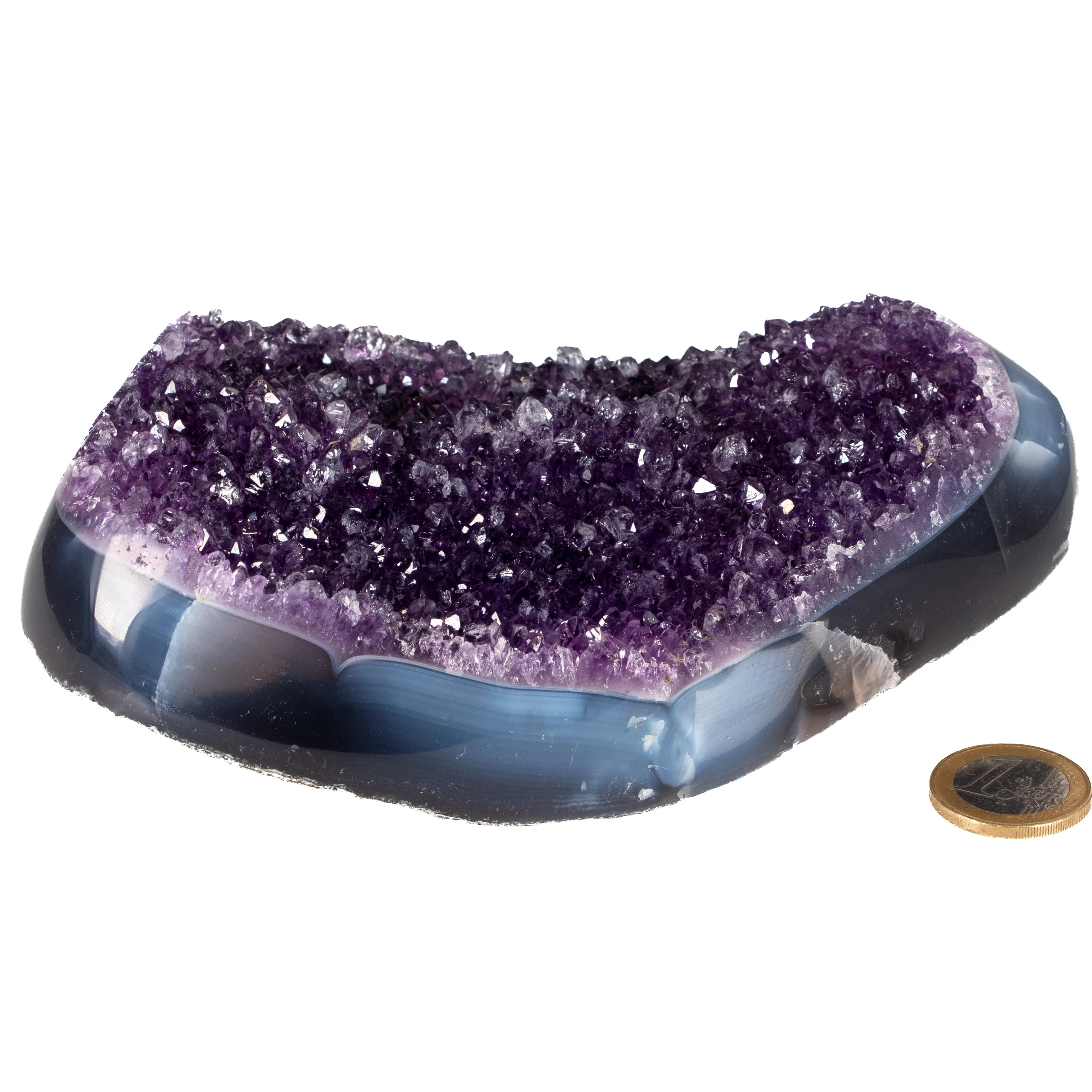 Amethystdrusenstück mit poliertem Rand (Uruguay)