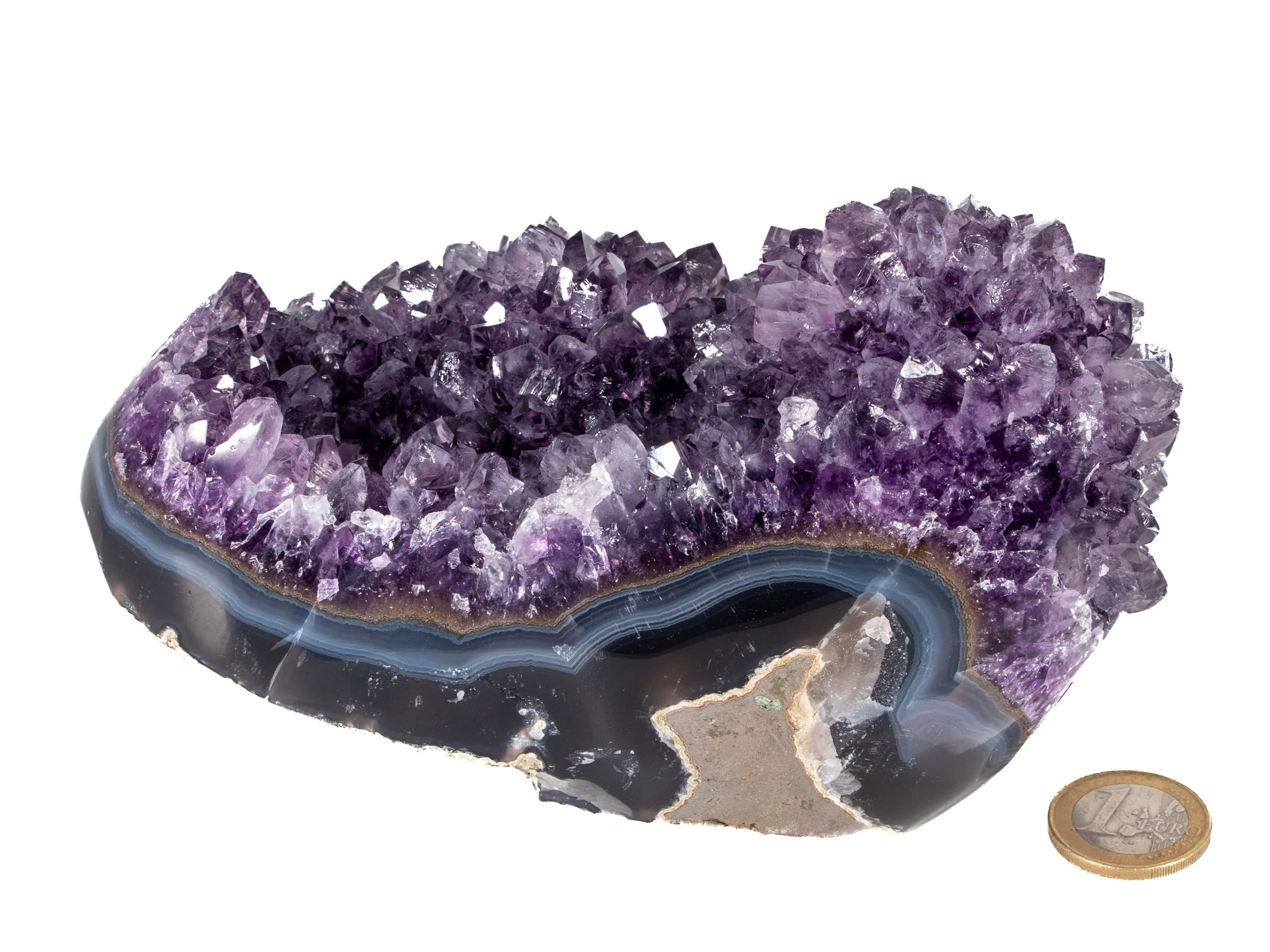 Amethystdrusenstück mit poliertem Rand (Uruguay)