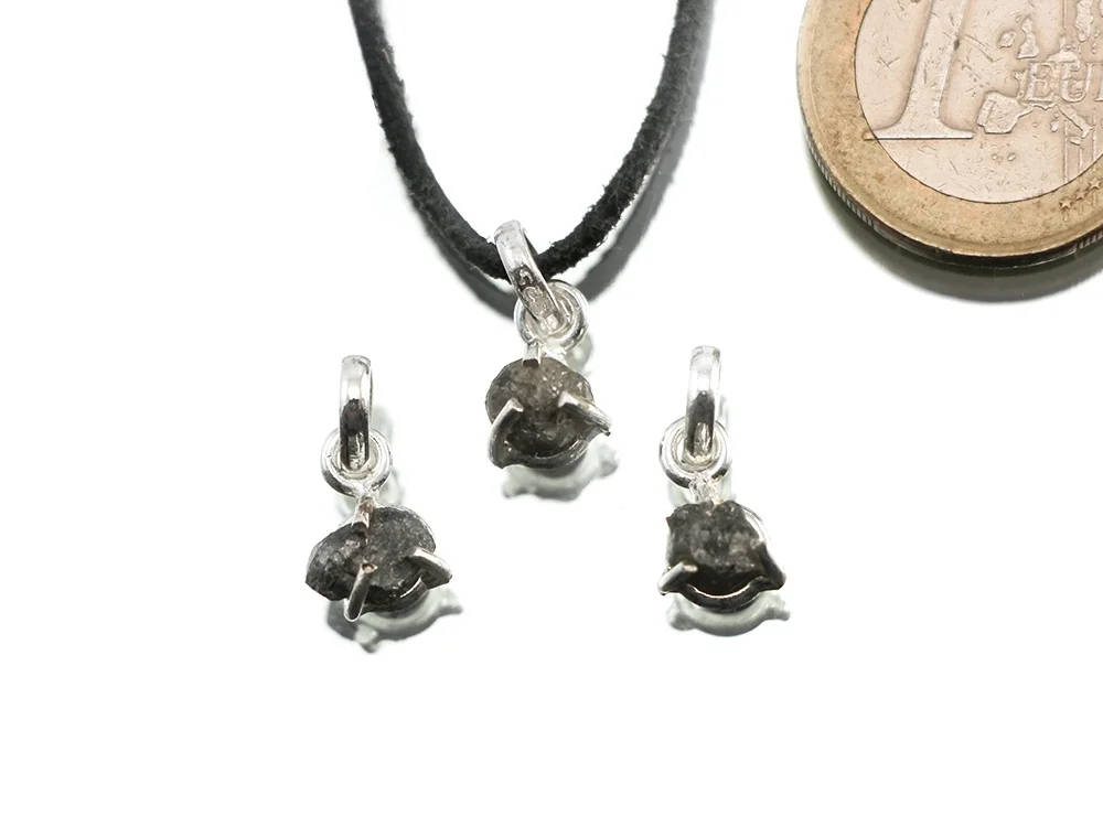 Rohdiamant Anhänger - 925 Silberöse