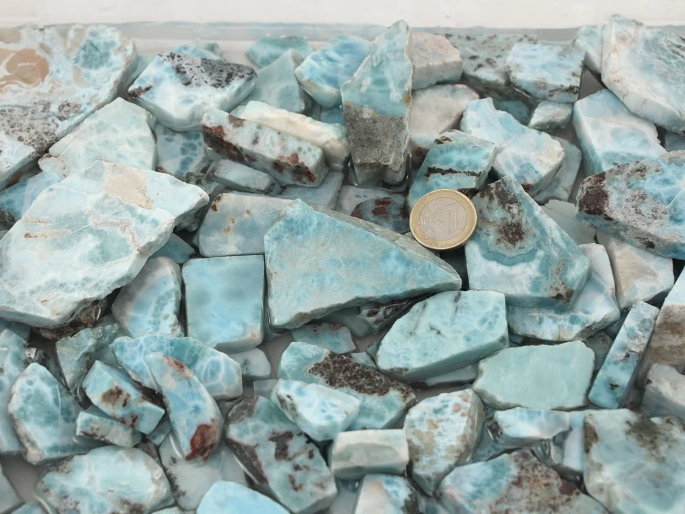 Larimar Rohsteine vorgeschnitten - 0,1 kg