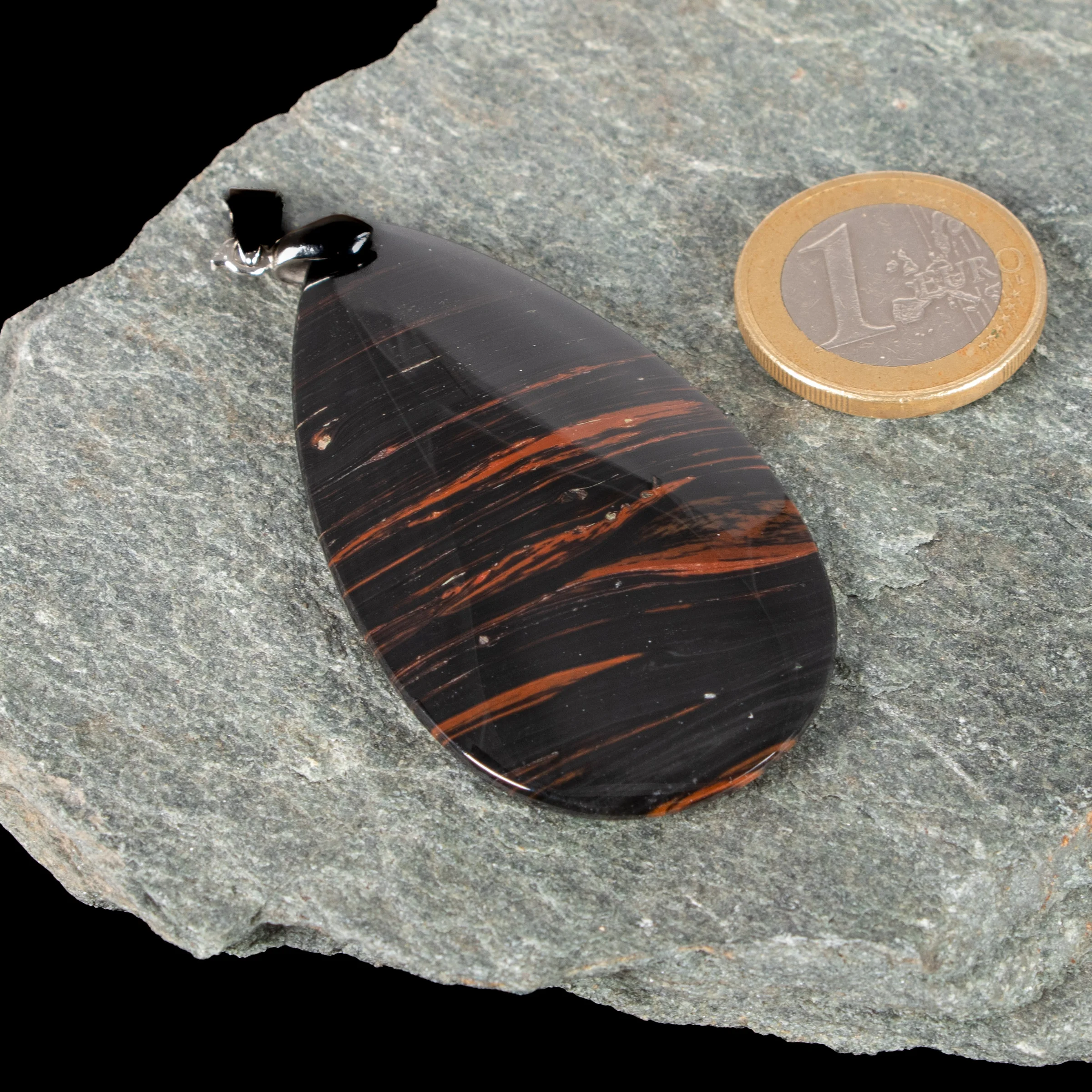 Mahagoniobsidian Anhänger mit Lederband