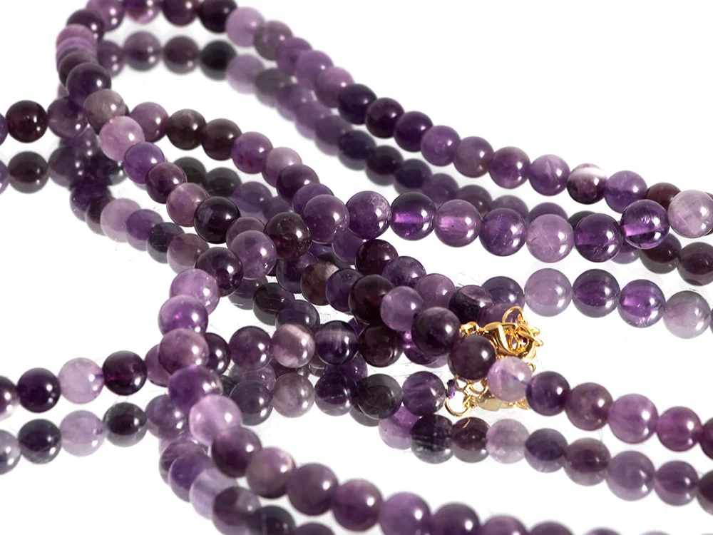 Amethyst Kugelkette 8 mm / 47 cm**