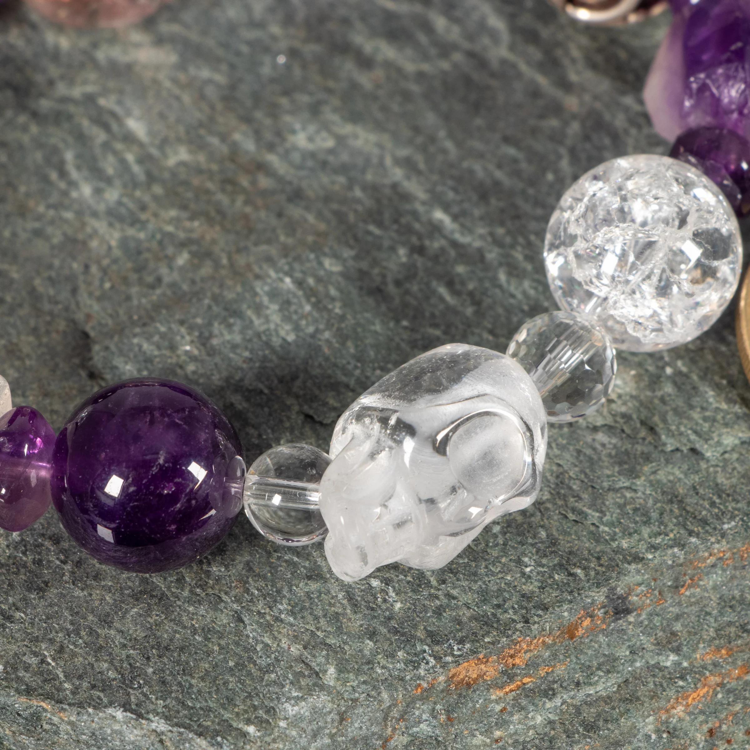 Amethyst-Bergkristall Armband
