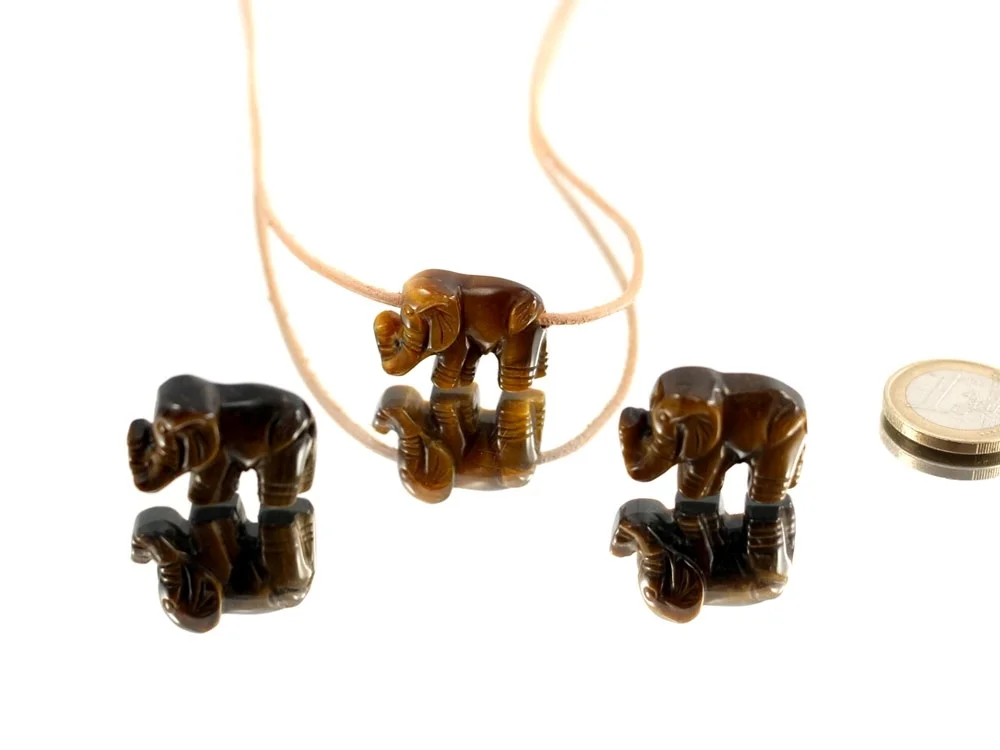 Tigerauge Elefant Anhänger