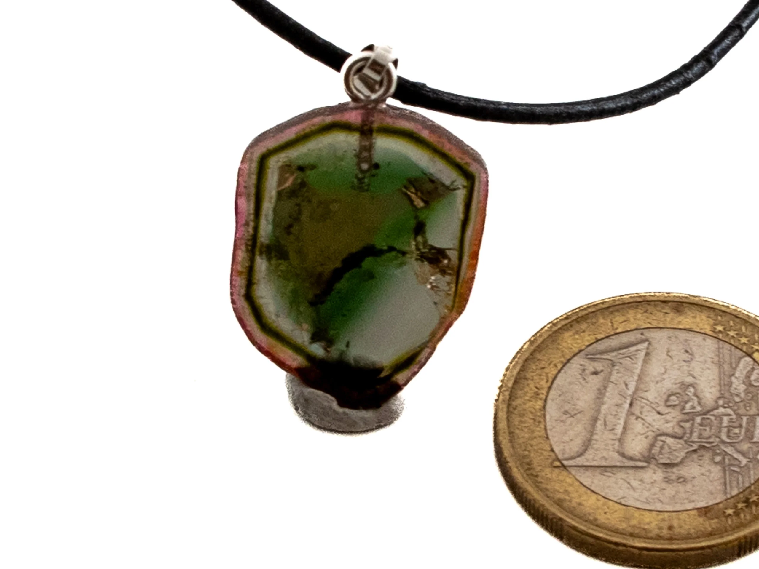 Wassermelonen-Turmalin Anhänger - 925 Silber