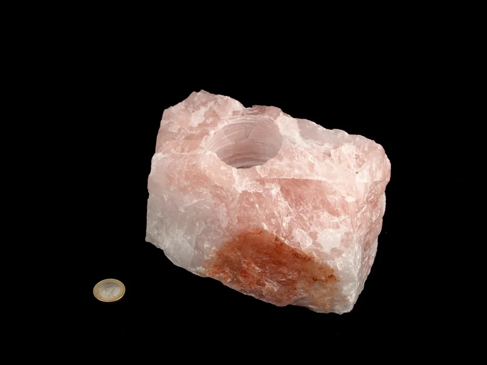 Rose quartz tealight holder**