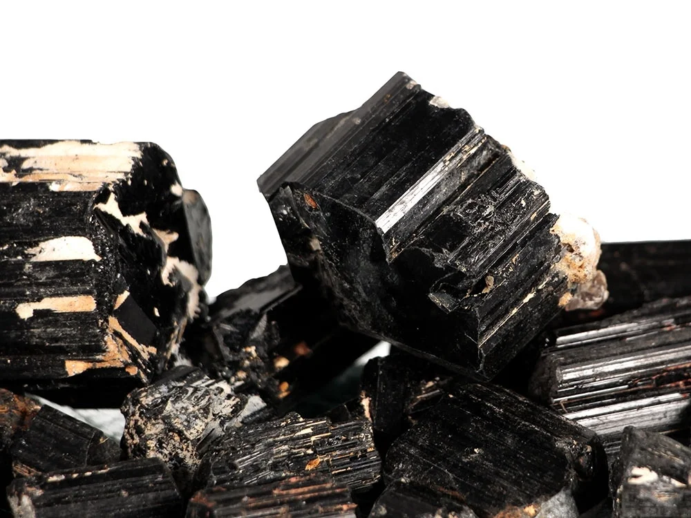 Turmalin schwarz Endflächen kristallisiert - 0,5 kg (Schörl)