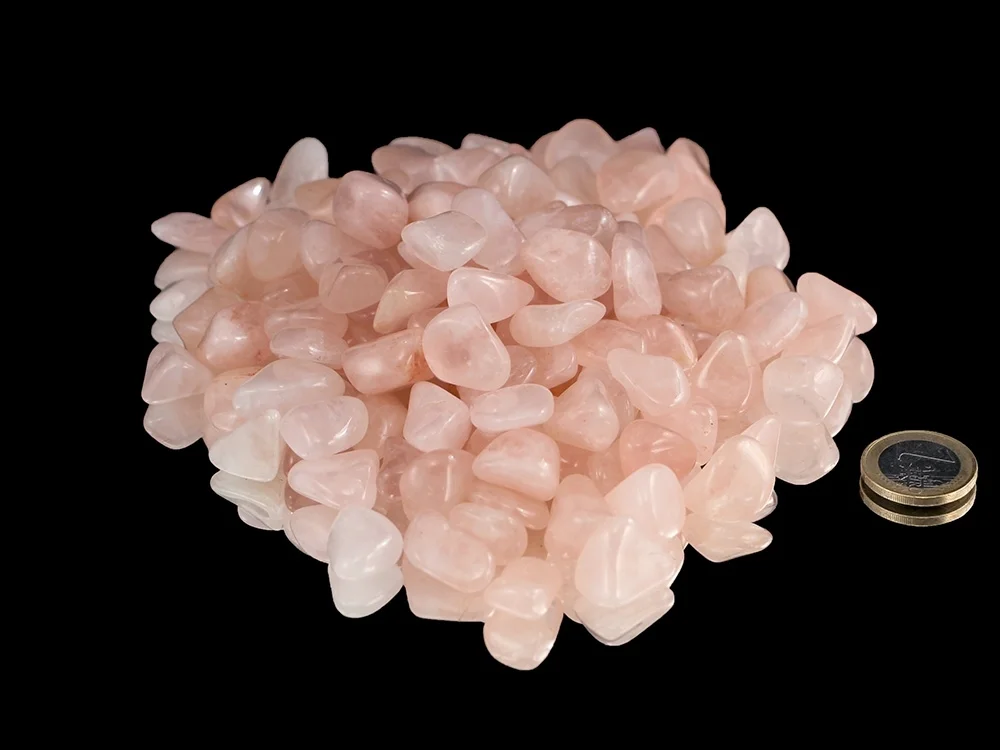 Rosenquarz kleine Trommelsteine 0,5 kg