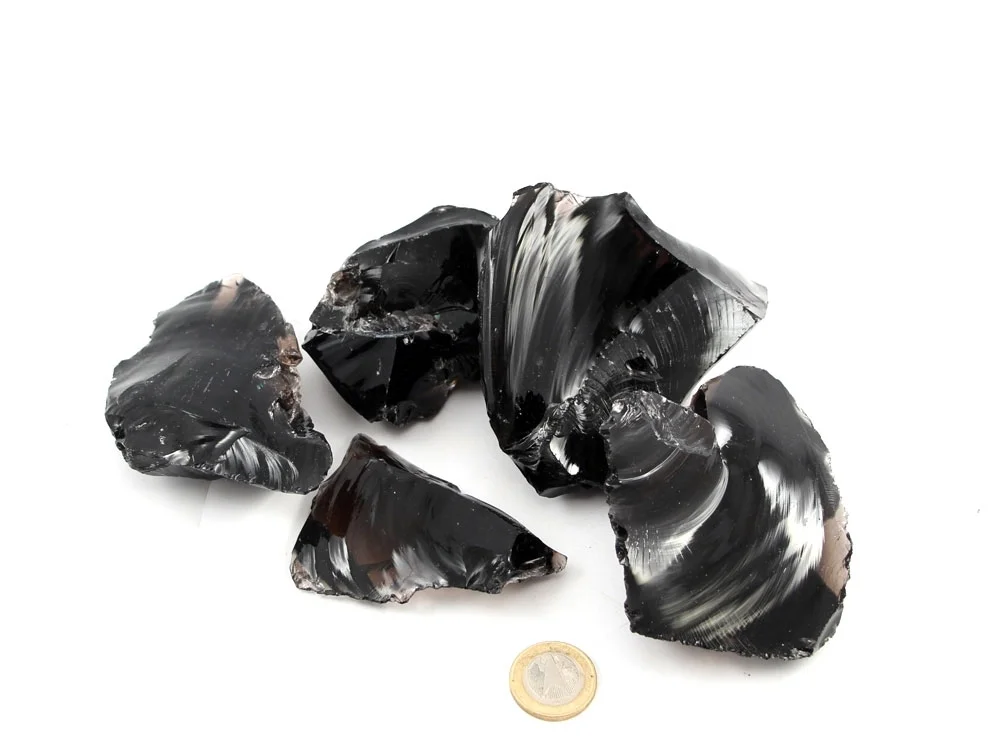 Obsidian - Lamellenobsidian Rohsteine - 1 kg
