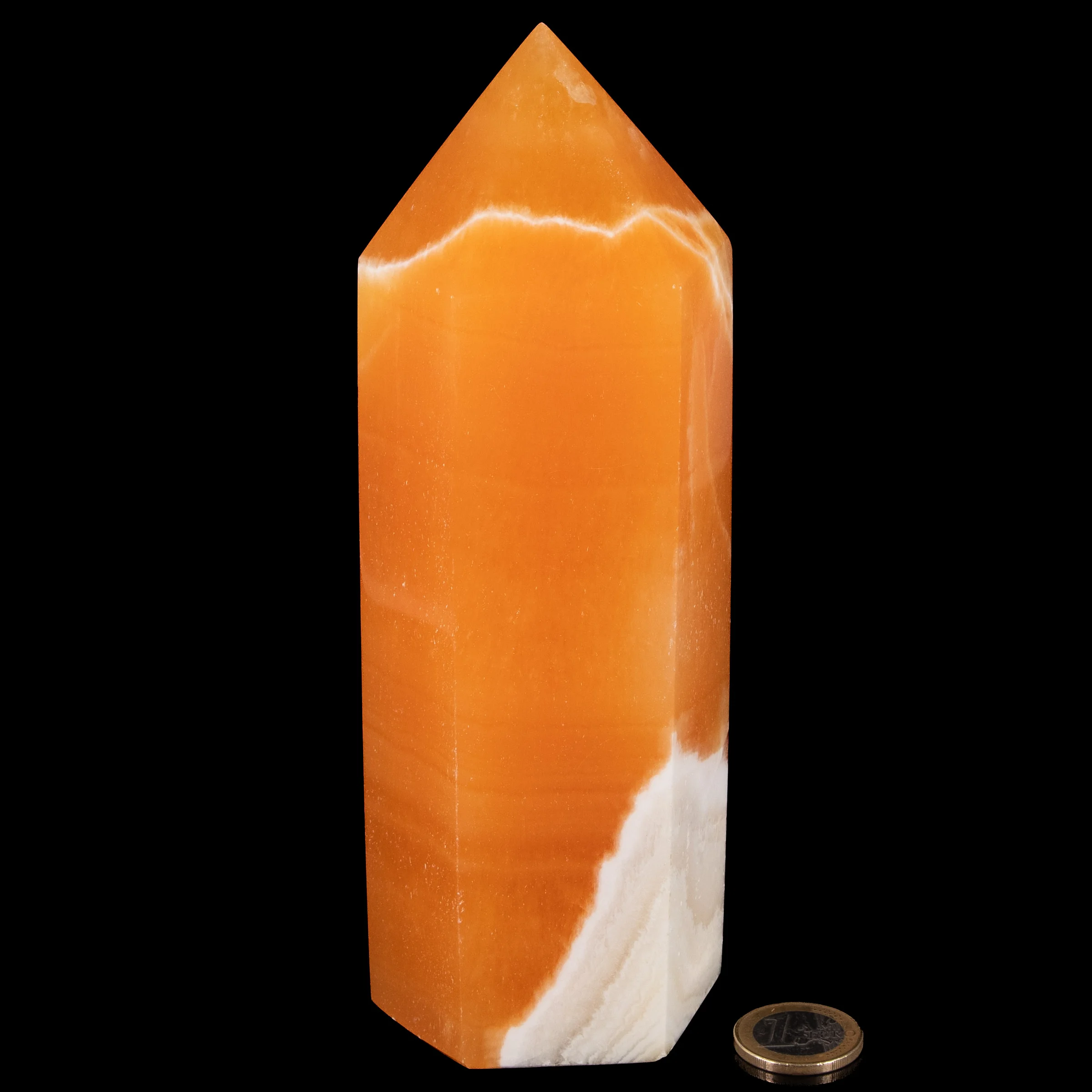 Orangencalcit Kristallspitze AAA
