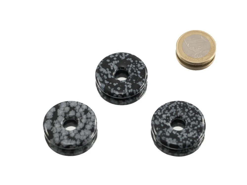 Schneeflockenobsidian Donut 30 mm