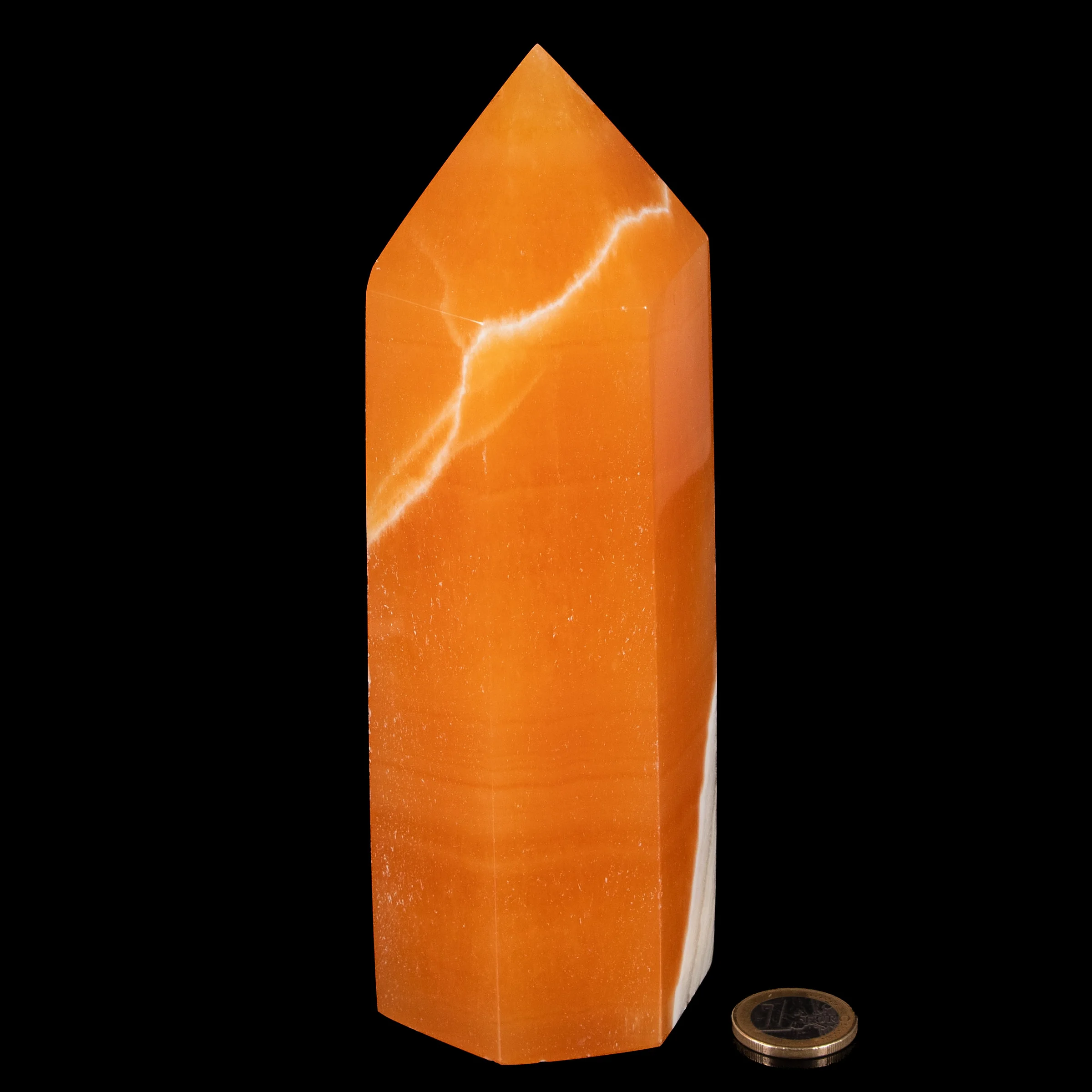 Orangencalcit Kristallspitze AAA