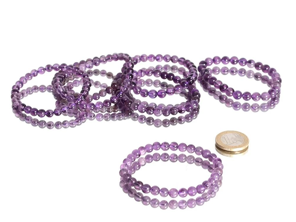 Amethyst (aus Deutschland) Kugelarmband 6,5 mm