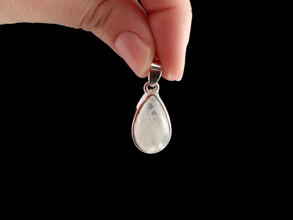 Regenbogenmondstein Anhänger 925 Silber